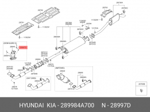 Трубка HYUNDAI Starex H-1 (15-) рециркуляции отработавших газов OE 289984A700 HYUNDAI KIA