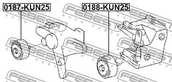 Ролик натяжителя TOYOTA LAND CRUISER PRADO 120 0187-KUN25 0187-KUN25 FEBEST