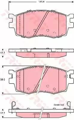 Колодки тормозные HYUNDAI Accent KIA Rio (05-) передние (4шт.) TRW GDB3420 TRW