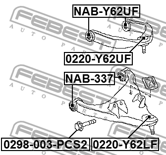 Опора шаровая нижняя NISSAN PATROL Y62 2010.01- 0220-Y62LF 0220-Y62LF FEBEST
