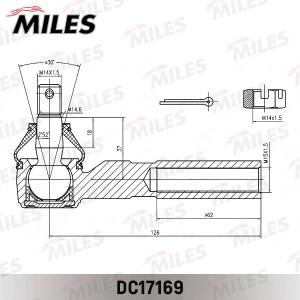 Наконечник рулевой тяги TOYOTA HIACE ALL 95-/REGIUS 97-99 DC17169 DC17169 MILES