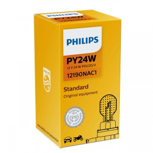 Лампа 12V PY24W PGU20-4 желтая Yellow PHILIPS 12190NAC1 PHILIPS