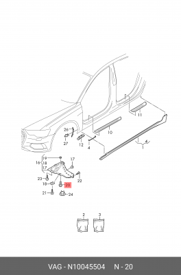 болт! M8X22mm\ VW N 100 455 04 VAG