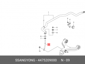 Стойка стабилизатора SSANGYONG Kyron (05-),Rexton (06-),Actyon (06-) переднего п 4475209000 SSANG YONG