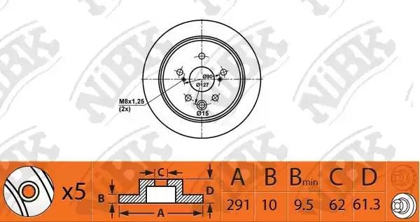 Диск тормозной TOYOTA CROWN 2003-2008 RN1438 RN1438 NIBK