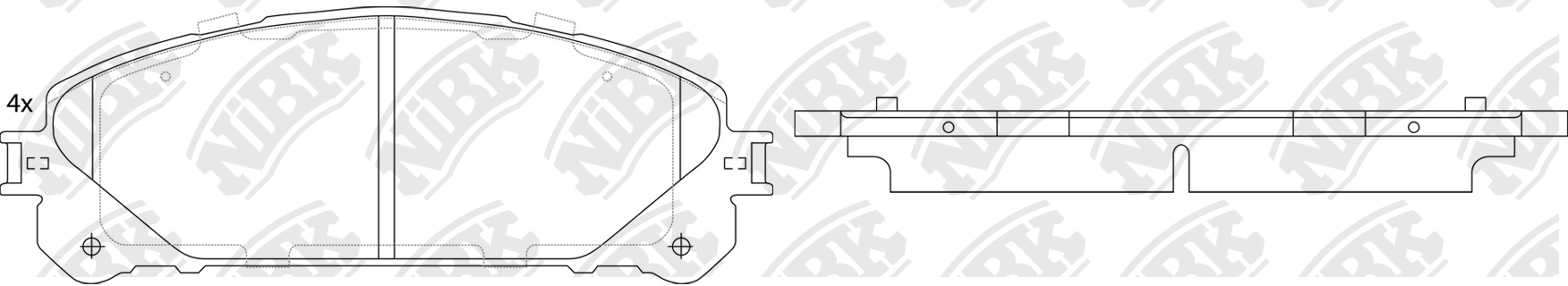 Колодки тормозные дисковые TOYOTA HIGHLANDER 2007 PN1845 PN1845 NIBK
