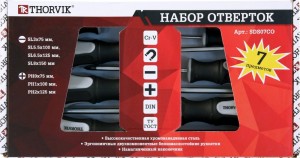 набор отверток! стержневых, 7 предметов\ SDS07CO THORVIK
