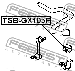 Втулка стабилизатора передняя TOYOTA MARK 2/CHASER GX105 4WD 96-01 TSB-GX105F TSB-GX105F FEBEST