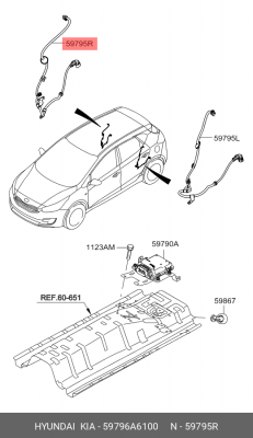 ДАТЧИК ABS 59796A6100 HYUNDAI KIA