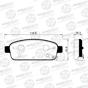 Колодки тормозные дисковые Avantech задние  (противоскрипная пластина в компл.) AV129 AVANTECH
