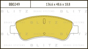 Колодки тормозные дисковые передние PEUGEOT 307 00- BB0249 BB0249 BLITZ