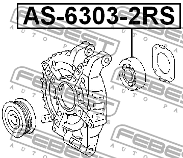 Подшипник генератора HYUNDAI Accent,Sonata 5,i30,Santa Fe KIA Ceed,Rio,Sportage  AS-6303-2RS FEBEST