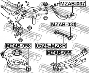 Тяга задн подвески попереч регулируемая MAZDA 6 WAGON GY 2002-2008 0525-MZ6R 0525-MZ6R FEBEST