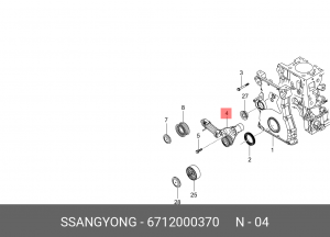 Натяжитель приводного ремня SSANGYONG Actyon (10-),Actyon Sport (12-),Rexton (12 6712000370 SSANG YONG