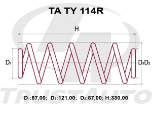 Пружина подвески TATY114R TATY114R TRUSTAUTO
