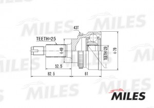 ШРУС наружный SUZUKI SWIFT 1.3 04- (с ABS) (GKN 305523) GA20442 GA20442 MILES