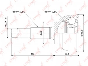 ШРУС наружный CO-3741 LYNXAUTO