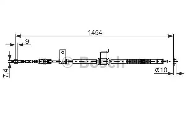 трос ручника правый! L=1277/1454\ Chevrolet Captiva 2.0D, Opel Antara 2.4 1 987 482 294 BOSCH