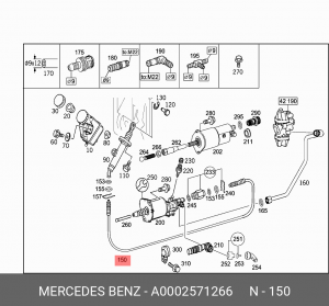 Шланг MERCEDES Actros сцепления 3800мм OE A 000 257 12 66 MERCEDES BENZ