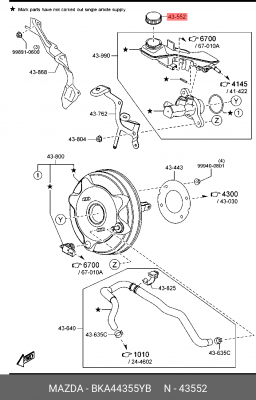 Люк крыши BKA44355YB BKA44355YB MAZDA