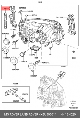 ФИКСАТОР ФАРЫRETAINER - HEADLAMP ADJUST XBU500011 XBU500011 LAND ROVER