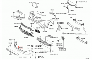 накладка бампера! переднего нижняя часть, юбка\Toyota RAV4 15-19 52411-42080 TOYOTA