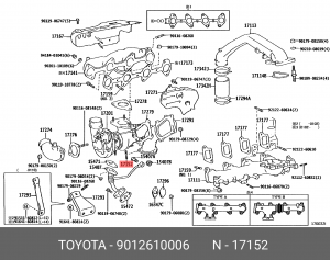 Болт выпускного коллектора 90126-10006 90126-10006 TOYOTA