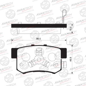 Колодки тормозные дисковые Avantech задние (противоскрипная пластина в компл.) З AV0333 AVANTECH