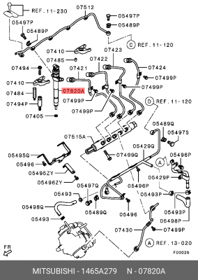 Форсунка топливная MITSUBISHI 1465A279 1465A279 MITSUBISHI