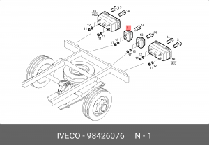 фонарь освещения номерного знака!правый\IVECO 98426076 IVECO