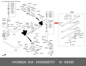 Амортизатор HYUNDAI HD120 дв.D6GA передний (со стабилизатором) OE 543006B701 HYUNDAI KIA