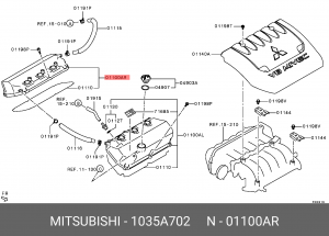 КРЫШКА КЛАПАННАЯ ПРАВАЯ В СБОРЕ 1035A702 1035A702 MITSUBISHI