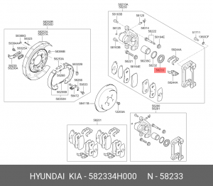 Пыльник HYUNDAI Starex H-1 (07-) поршня суппорта заднего OE 582334H000 HYUNDAI KIA