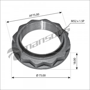 ГАЙКА M52X1,5; РАЗМЕР ПОД КЛЮЧ (МЕТРИЧЕСКИЙ): 67 MM 700.576 MANSONS