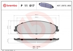 P11017 GDB4134 [05142559AA] !колодки диковые п.\ Chrysler 300C 3.0CRD/3.5/5.7 04 P11017 BREMBO