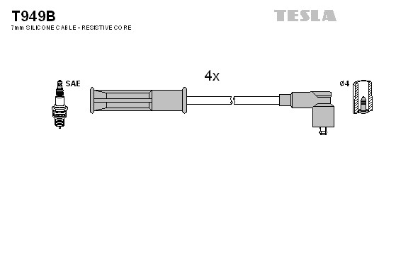 к-кт проводов!\ Renault Megane Classic/Scenic 97-98 T949B TESLA