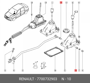 Втулка RENAULT Logan,Sandero,Megane рычага переключения передач OE 7700732903 RENAULT