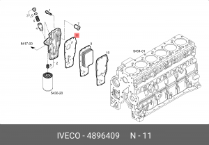 прокладка теплообменника!\DAF 85CF/95XF, Iveco Tector/EuroFire 4896409 IVECO