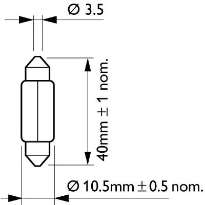 Лампы Festoon T10,5x43мм S8.5 10W 12V 12866B2 (2шт) 5552130 12866B2 PHILIPS