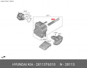 Фильтр воздушный HYUNDAI GV80 (20-) (3.5 TCI/GDI) OE 28113-T6310 HYUNDAI KIA
