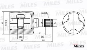 ШРУС внутренний AUDI A3/VW PASSAT/GOLF 1.6-2.0 03- (SKF VKJA8484) GA10010 GA10010 MILES