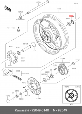 Оригинальная мотозапчасть 92049-0140 92049-0140 KAWASAKI