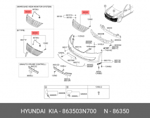 Решетка радиатора HYUNDAI Equus (13-) OE 863503N700 HYUNDAI KIA