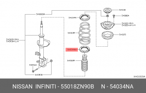 опора пружины!\ Nissan 55018ZN90B NISSAN