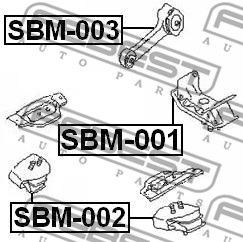 подушка ДВС передняя!\ Subaru Forester 98-01 SBM-002 FEBEST