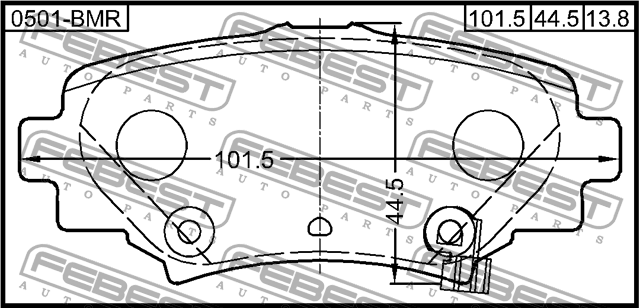 КОЛОДКИ ТОРМОЗНЫЕ ЗАДНИЕ подходит для MAZDA 3 BM 2013-2015 0501-BMR 0501-BMR FEBEST