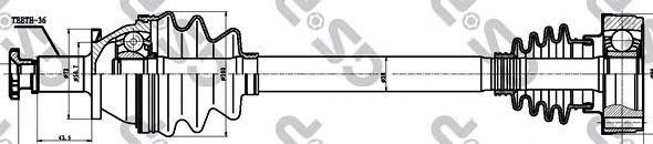 привод левый! 501mm\ Skoda Fabia/Roomster 1.2-1.4 99> 203063 GS P