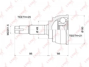 ШРУС наружный к-кт!\ Nissan Note E12 1.2 13> CO-3705 LYNXAUTO