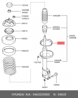 Прокладка HYUNDAI Elantra,Coupe KIA Cerato (04-) пружины подвески передней нижня 5463329000 HYUNDAI KIA