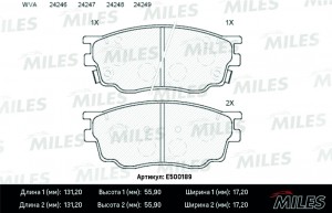 Колодки тормозные передние (Смесь CERAMIC серия PRO) MAZDA 6 1.8 02- (TRW GDB330 E500189 MILES